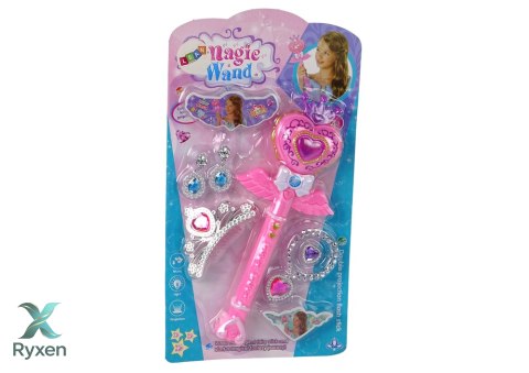 Interaktywna Magiczna Różdżka Projektor Różowa Akcesoria Wróżka LEAN TOYS