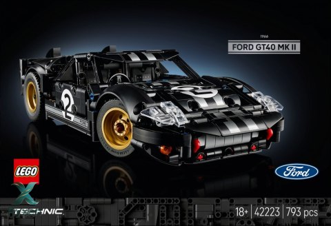 Klocki technic 42223 samochód wyścigowy 1966 ford gt40 mkii LEGO