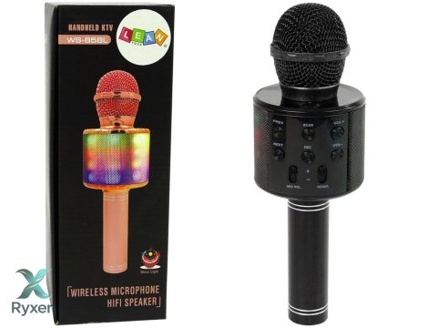 Mikrofon Bezprzewodowy USB Głośnik Nagrywanie Karaoke Model WS-858 Czarny LEAN TOYS