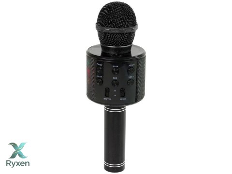 Mikrofon Bezprzewodowy USB Głośnik Nagrywanie Karaoke Model WS-858 Czarny LEAN TOYS