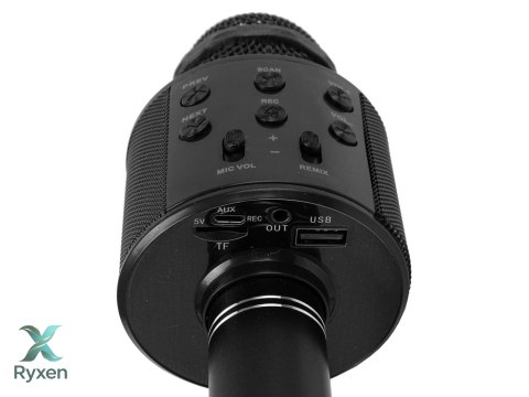Mikrofon Bezprzewodowy USB Głośnik Nagrywanie Karaoke Model WS-858 Czarny LEAN TOYS
