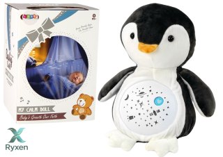 Pluszowy Miś Usypiający Światła Dźwięki Tryb Nocny i Dzienny Pingwin LEAN TOYS