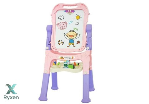 Tablica Magnetyczna Kredowa 2w1 Różowo-Fioletowa Akcesoria LEAN TOYS