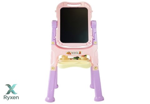 Tablica Magnetyczna Kredowa 2w1 Różowo-Fioletowa Akcesoria LEAN TOYS