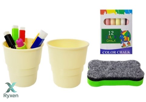Tablica Magnetyczna Kredowa 2w1 Różowo-Fioletowa Akcesoria LEAN TOYS