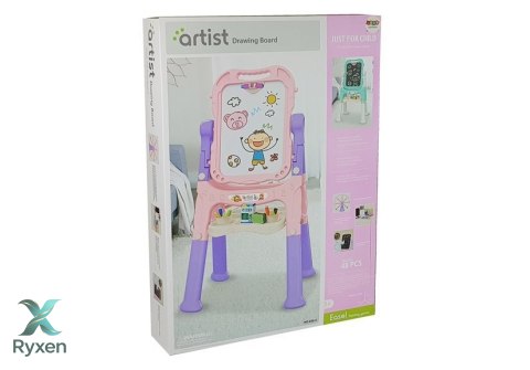 Tablica Magnetyczna Kredowa 2w1 Różowo-Fioletowa Akcesoria LEAN TOYS
