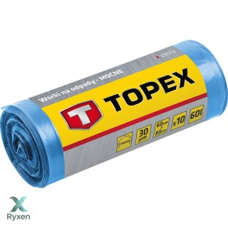 Worki na odpady 240 L, niebieskie, 45 mic TOPEX