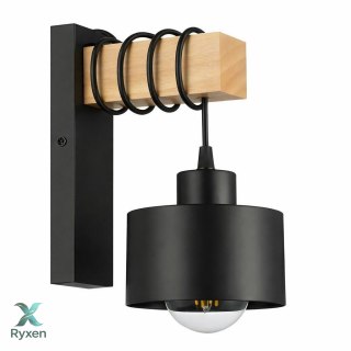 ZD192 Lampa ścienna drewno czarna ATL