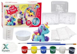 Zestaw Kreatywny Artystyczny Jednorożec 3D Gips Farbki LEAN TOYS