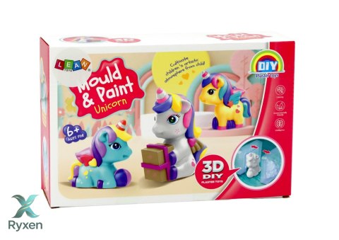 Zestaw Kreatywny Artystyczny Jednorożec 3D Gips Farbki LEAN TOYS