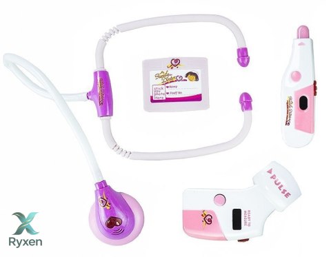 Zestaw Lekarski W Walizce Stetoskop Akcesoria Światła Dźwięki Różowy LEAN TOYS