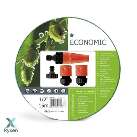 Zestaw ogrodowy 15m 1/2" z końcówkami Cellfast Economic CELLFAST