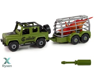 Auto Terenowe Transporter Do Rozkręcania DIY Zielony Dinozaur LEAN TOYS