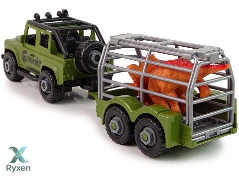Auto Terenowe Transporter Do Rozkręcania DIY Zielony Dinozaur LEAN TOYS