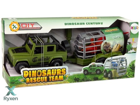 Auto Terenowe Transporter Do Rozkręcania DIY Zielony Dinozaur LEAN TOYS