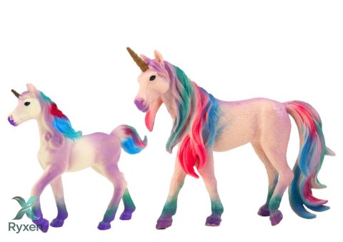 Figurki Kolekcjonerskie Jednorożec z Małym Fioletowy 2 El LEAN TOYS