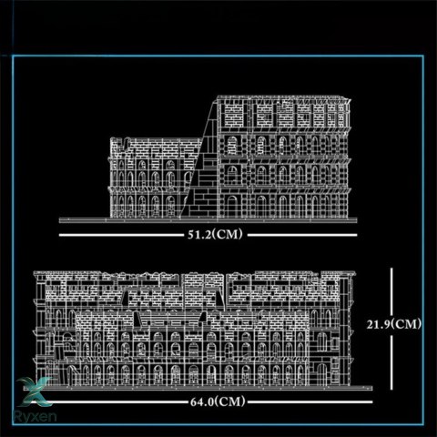 Klocki Konstrukcyjne Architektoniczne Koloseum Rzymskie 6466 el. LEAN TOYS