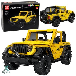 Klocki Konstrukcyjne Auto Samochód Terenowy Wrangler Żółty 746 el. LEAN TOYS