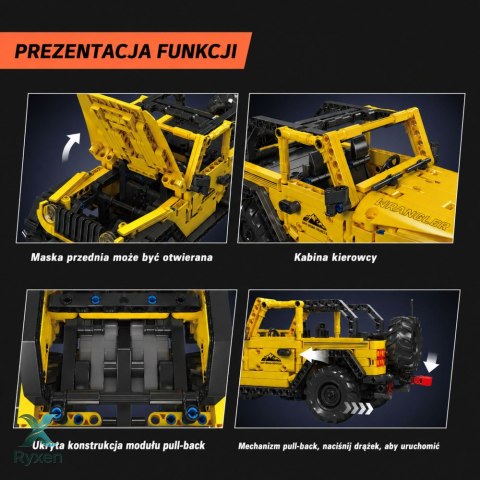Klocki Konstrukcyjne Auto Samochód Terenowy Wrangler Żółty 746 el. LEAN TOYS
