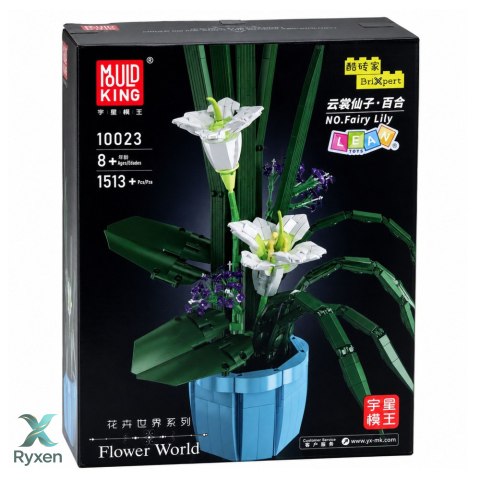 Klocki Konstrukcyjne Kompozycja Kwiaty Białe Lilie W Doniczce 1513 el. LEAN TOYS