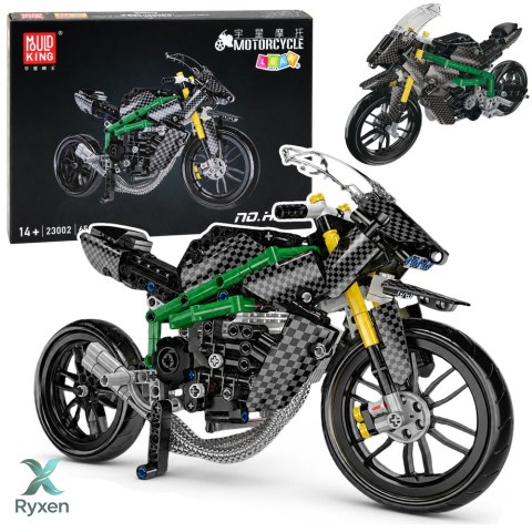 Klocki Konstrukcyjne Motocykl Wyścigowy Sportowy Czarny 656 el. LEAN TOYS