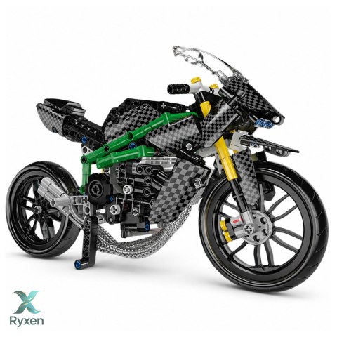 Klocki Konstrukcyjne Motocykl Wyścigowy Sportowy Czarny 656 el. LEAN TOYS