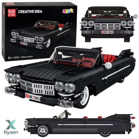 Klocki Konstrukcyjne Samochód Klasyczny Cabrio Cadi-Elrado Czarny 1324 el. LEAN TOYS