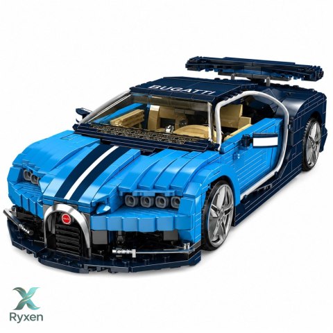 Klocki Konstrukcyjne Samochód Sportowy Bugatth Niebieski 1212 el. LEAN TOYS