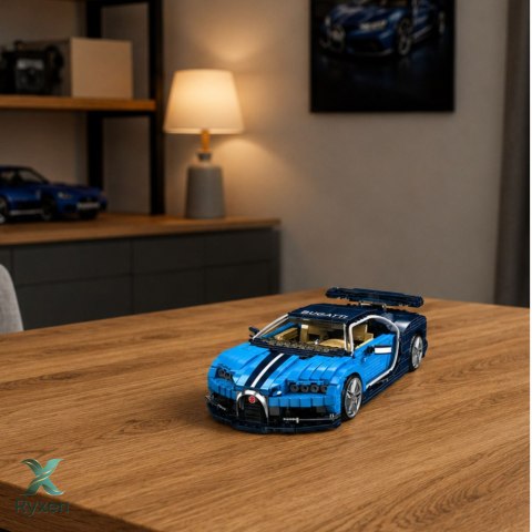 Klocki Konstrukcyjne Samochód Sportowy Bugatth Niebieski 1212 el. LEAN TOYS