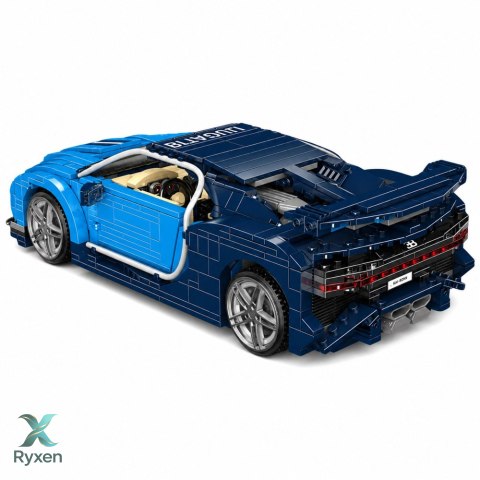 Klocki Konstrukcyjne Samochód Sportowy Bugatth Niebieski 1212 el. LEAN TOYS
