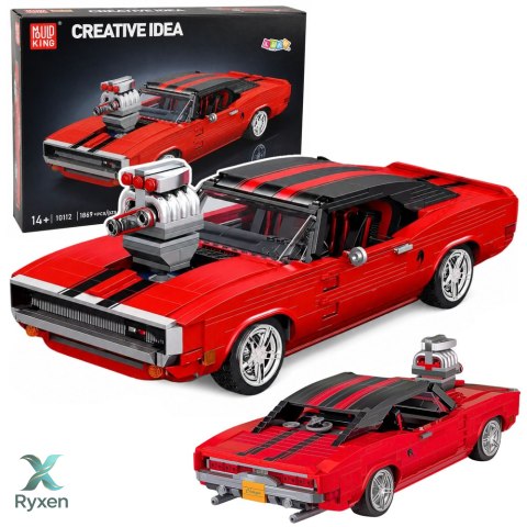 Klocki Konstrukcyjne Samochód Sportowy Charger Czerwony 1869 el. LEAN TOYS
