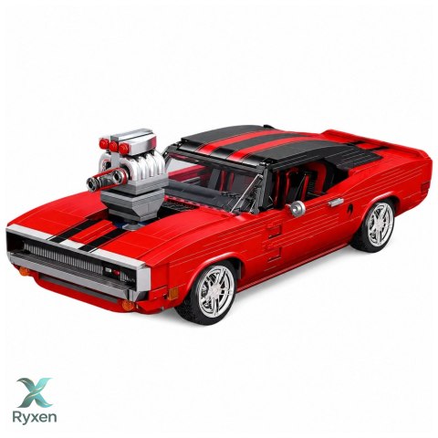 Klocki Konstrukcyjne Samochód Sportowy Charger Czerwony 1869 el. LEAN TOYS