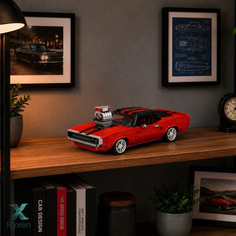 Klocki Konstrukcyjne Samochód Sportowy Charger Czerwony 1869 el. LEAN TOYS