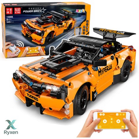 Klocki Konstrukcyjne Samochód Zdalnie Sterowany RC Pomarańczowy 545 el. LEAN TOYS