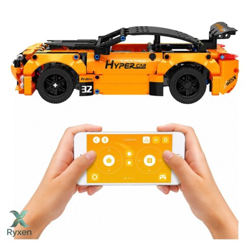 Klocki Konstrukcyjne Samochód Zdalnie Sterowany RC Pomarańczowy 545 el. LEAN TOYS