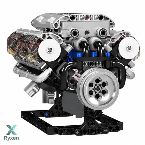 Klocki Konstrukcyjne Silnik V8 Model Mechaniczny Ruchome Tłoki 552 el. LEAN TOYS