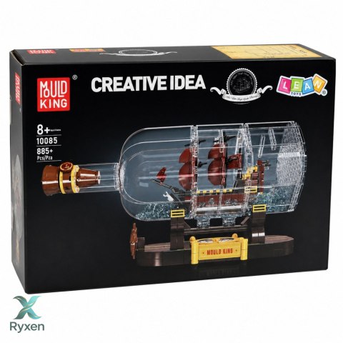 Klocki Konstrukcyjne Statek w Butelce Żaglowiec Dekoracyjny Brązowy 885 el. LEAN TOYS