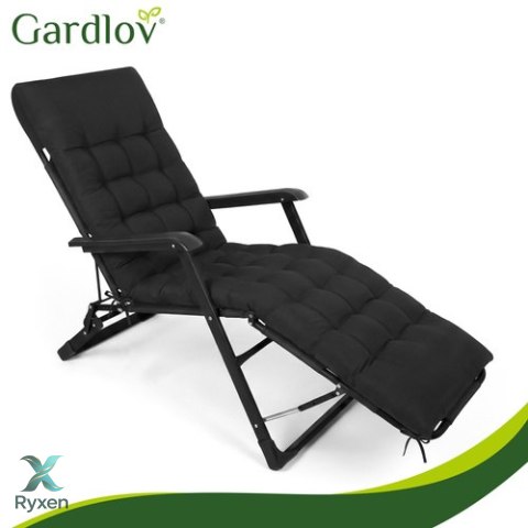 Poduszka pikowana na leżak ogrodowy czarna Gardlov GARDLOV