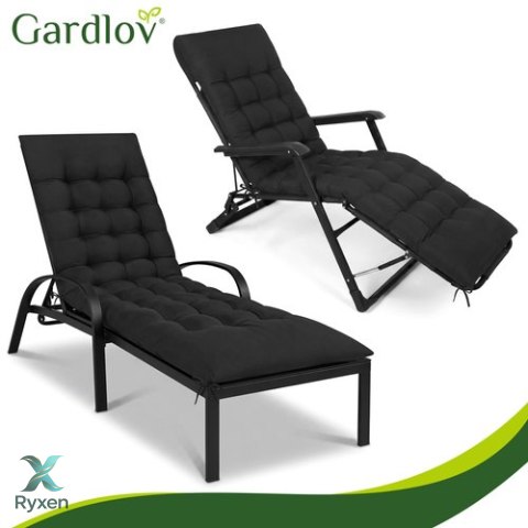 Poduszka pikowana na leżak ogrodowy czarna Gardlov GARDLOV