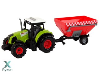Traktor Farma Odpinana Przyczepa Na Zboże Dźwięk Zielony LEAN TOYS