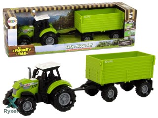 Traktor Rolniczy z Przyczepą Światłą Dźwięki Zielony LEAN TOYS
