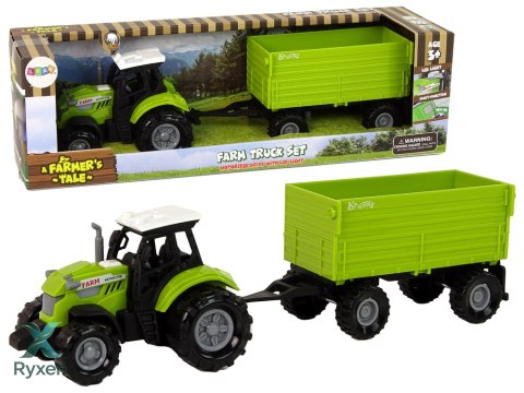 Traktor Rolniczy z Przyczepą Światłą Dźwięki Zielony LEAN TOYS