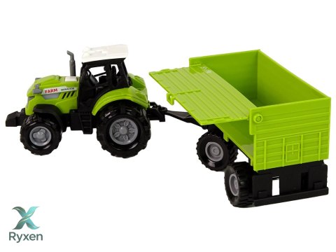 Traktor Rolniczy z Przyczepą Światłą Dźwięki Zielony LEAN TOYS