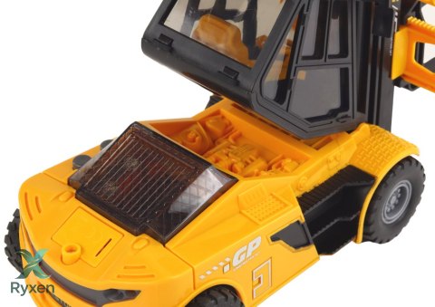 Wózek Widłowy 1:16 Ruchome Widły Dźwięki Światła Żółty LEAN TOYS