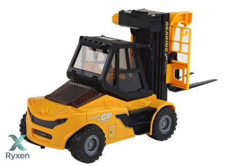 Wózek Widłowy 1:16 Ruchome Widły Dźwięki Światła Żółty LEAN TOYS