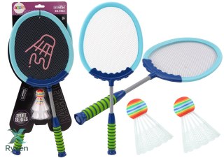 Zestaw 2 Rakietek Do Gry W Badmintona Paletki Lotki Badminton Niebieski LEAN TOYS