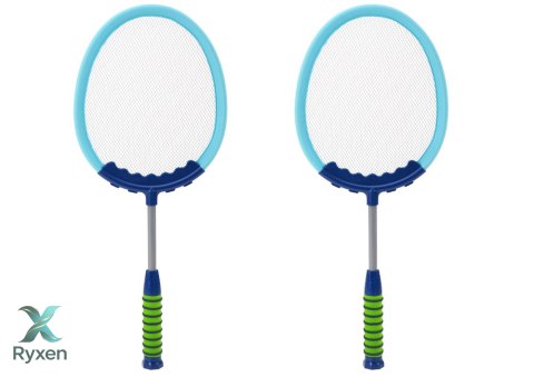 Zestaw 2 Rakietek Do Gry W Badmintona Paletki Lotki Badminton Niebieski LEAN TOYS