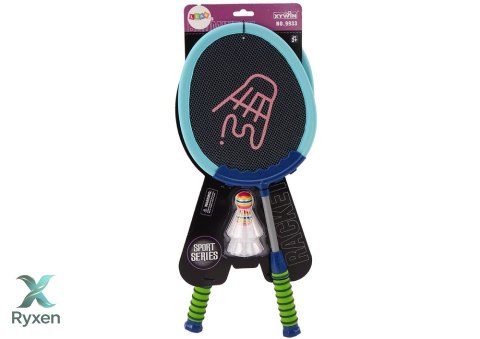 Zestaw 2 Rakietek Do Gry W Badmintona Paletki Lotki Badminton Niebieski LEAN TOYS