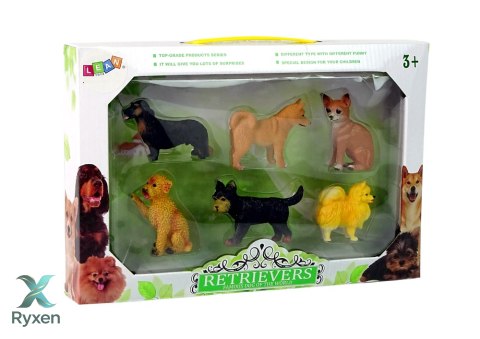 Zestaw 6 Figurek Psów Psy Rasowe Figurka Pies LEAN TOYS