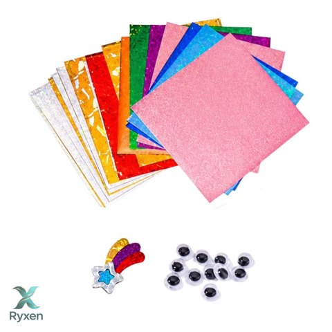 Zestaw Kreatywny Plastyczny Foil Art DIY Wyklejanie Błyszczącą Folią LEAN TOYS